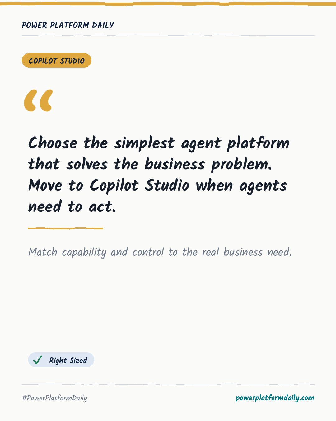News-Karte: Choose the simplest agent platform that solves the business problem. Move to Copilot Studio when agents need to act.