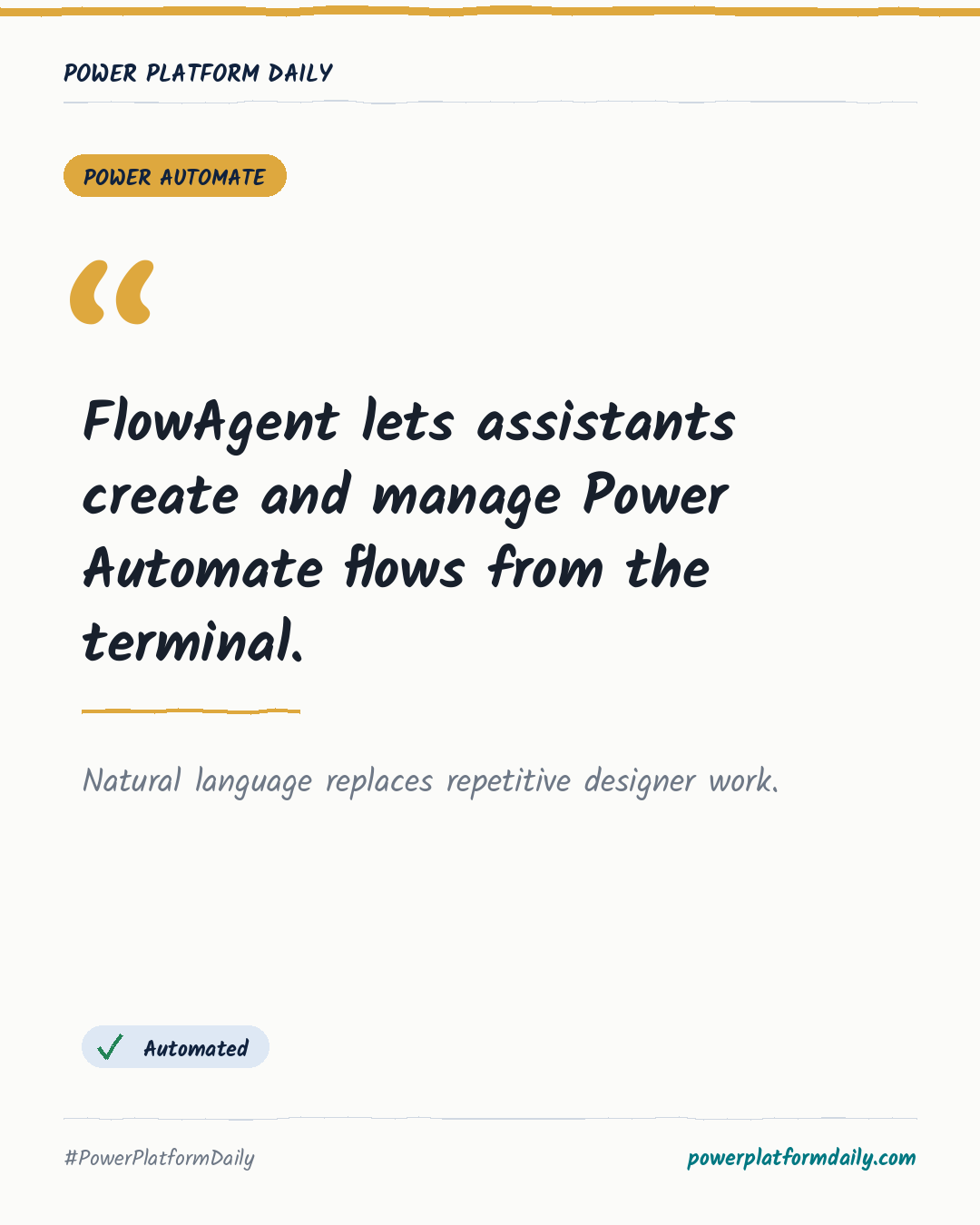News card: FlowAgent lets assistants create and manage Power Automate flows from the terminal.