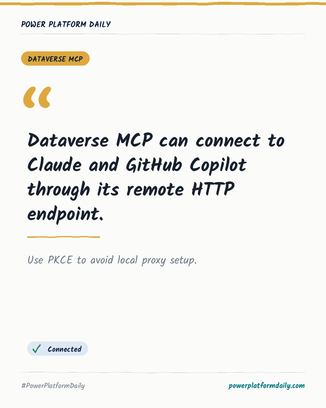 News-Karte: Dataverse MCP can connect to Claude and GitHub Copilot through its remote HTTP endpoint.